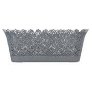 Plastic Lace Rectangular Holder Grey