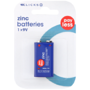 Zinc Batteries 9V 1 Pack