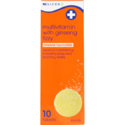 Multivitamin With Ginseng Fizzy 10 Tablets