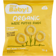Organic Maize Puffed Rings Banana 12g
